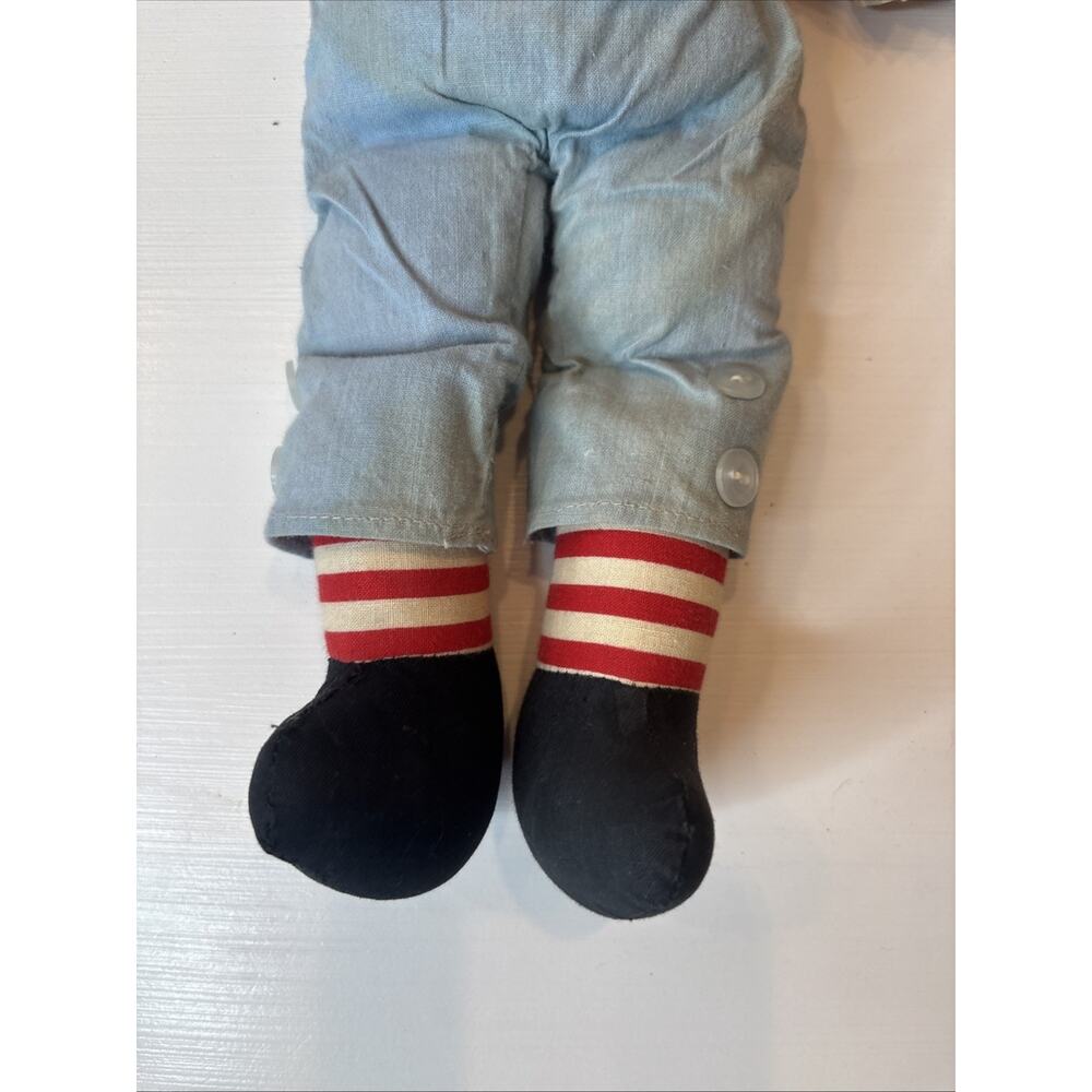 Vintage Knickerbocker Raggedy Ann Doll Plush Overalls Outfit Classic - Picture 4 of 16